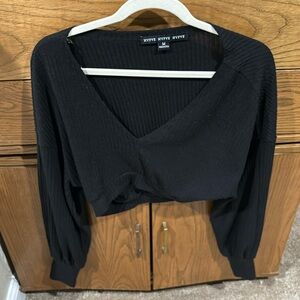 Cropped back sweater